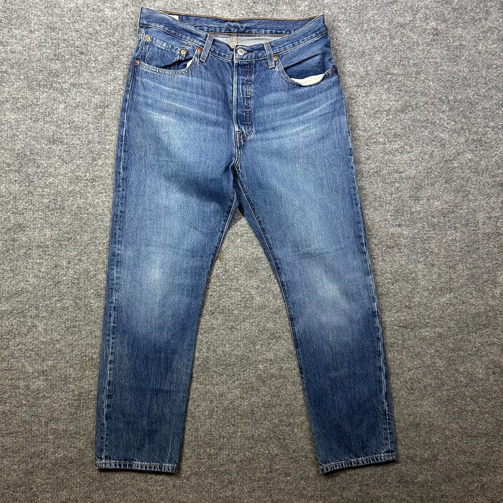 Levi's 501 Straight Jeans Mens 33x28.5 Blue Good Button Fly Denim Classic